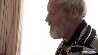Grandfather With Big Cock Enjoys Oral Sex From Young Girl