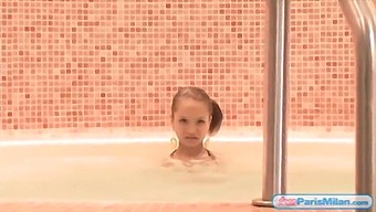Paris Milan, A Young Adult, In A Bikini Indulges In A Jacuzzi For Your Pleasure